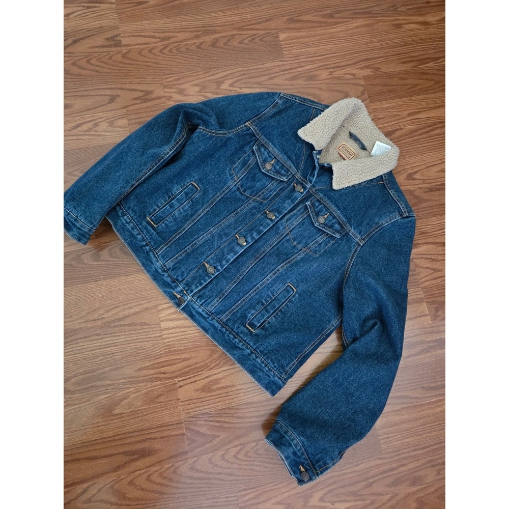 CE Schmidt Workwear Mens XL Denim Trucker Jacket Sherpa Lined Blue 19R7781N